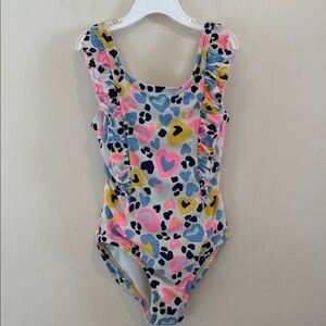 Cat & Jack Girls One-Piece Swimsuit in Blue, Pink, Yellow, Navy With ruffles.